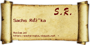 Sachs Réka névjegykártya